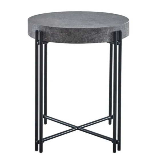 Faux Concrete And Metal Base Accent Table-Kirkland's Home Shop
