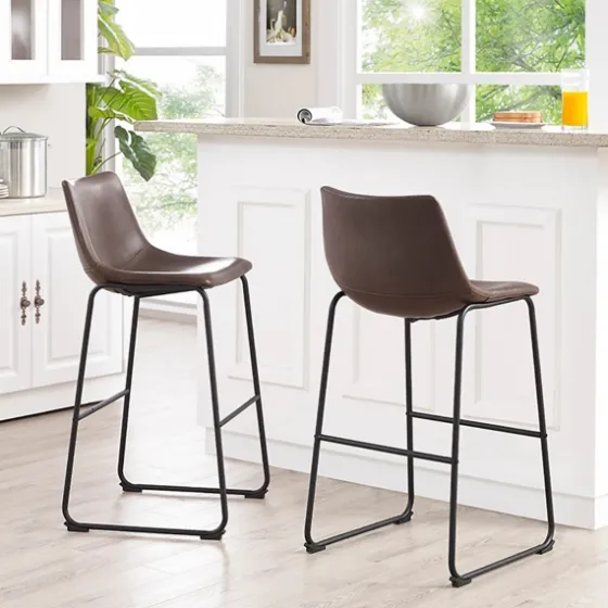 Faux Leather Bar Stools, Set Of 2-Kirkland's Home New
