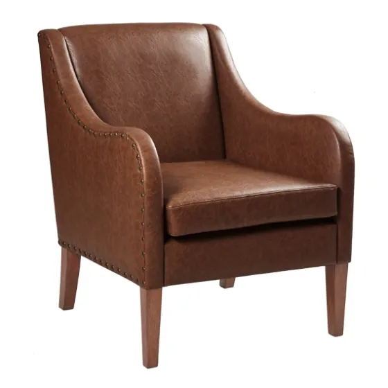 Faux Leather Sloped Arm Accent Chair-Kirkland's Home Online