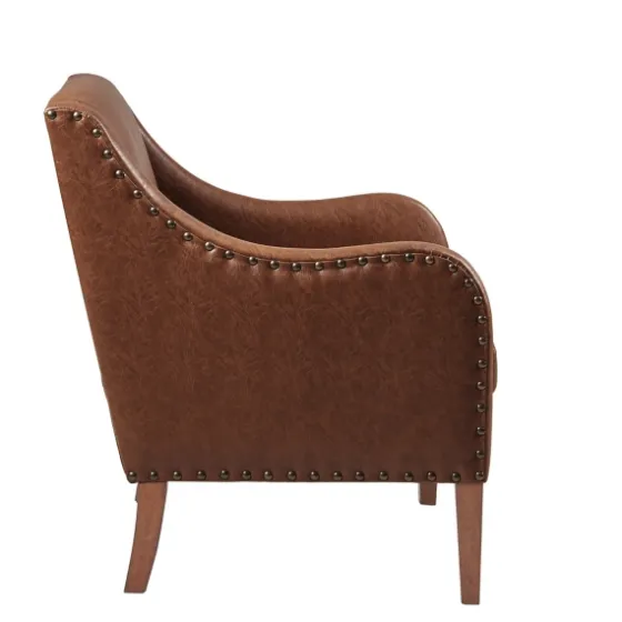 Faux Leather Sloped Arm Accent Chair-Kirkland's Home Online