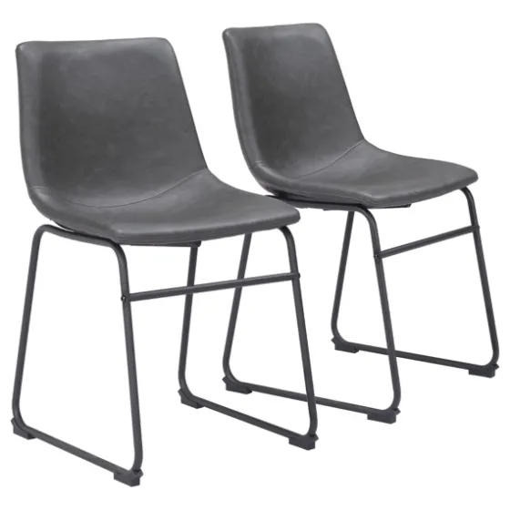 Faux Leather Sloped Dining Chairs, Set Of 2-Kirkland's Home Fashion