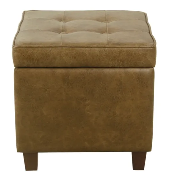 Faux Leather Tufted Storage Ottoman-Kirkland's Home Online
