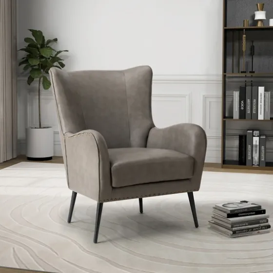 Faux Leather Wingback Accent Chair-Kirkland's Home Discount