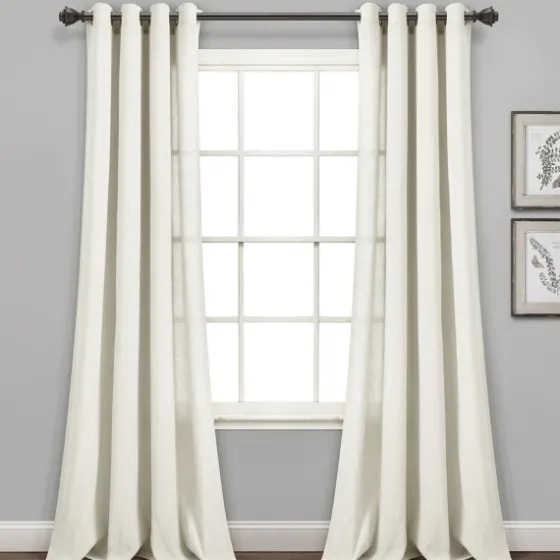 Faux Linen Curtain Panel Set, 84 In.-Kirkland's Home Best Sale