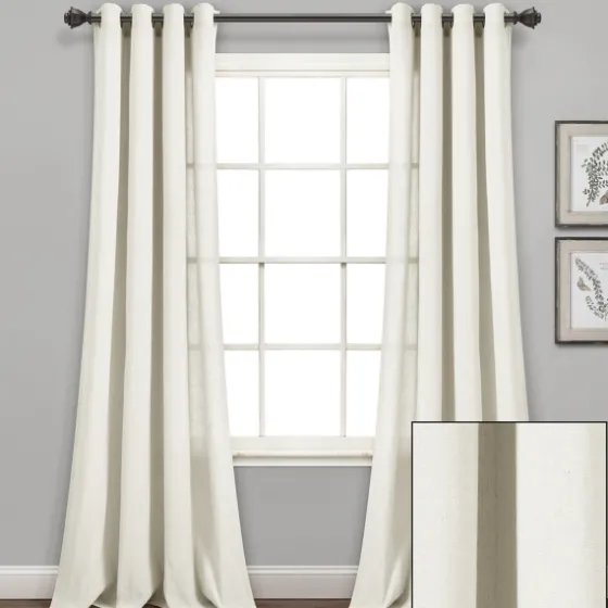Faux Linen Curtain Panel Set, 84 In.-Kirkland's Home Best Sale