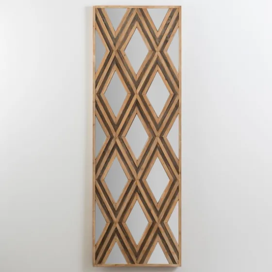 Fir Wood Diamond Mirrored Wall Plaque-Kirkland's Home Hot