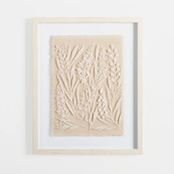 Floral On Glass And Natural Linen Framed Art Print-Kirkland's Home Sale