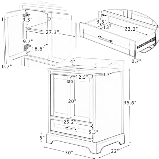 Florence Wood Backsplash Sink Vanity-Kirkland's Home Online