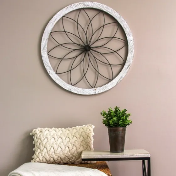 Flower Metal And Wood Art Wall Plaque-Kirkland's Home Hot