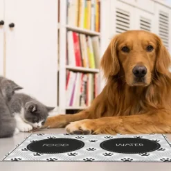 Food And Water Bowl Floor Mat, 15X23-Kirkland's Home Store