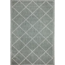 Forest Geo Lattice Outdoor Area Rug, 6X9-Kirkland's Home Discount