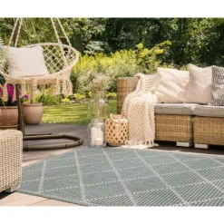 Forest Geo Lattice Outdoor Area Rug, 6X9-Kirkland's Home Discount