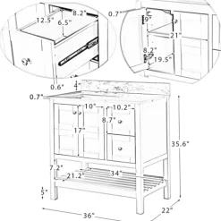 Foster Wood Backsplash Sink Vanity-Kirkland's Home Online