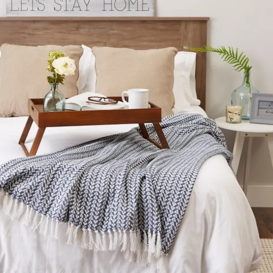 French And White Arrowhead Throw-Kirkland's Home Fashion
