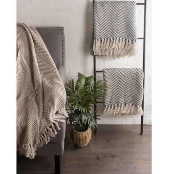 French Chevron And Fringe Throw-Kirkland's Home Cheap