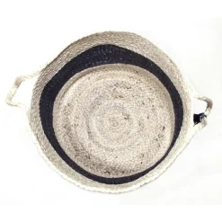 Frost Gray Bold Striped Jute Basket, 19 In.-Kirkland's Home Cheap