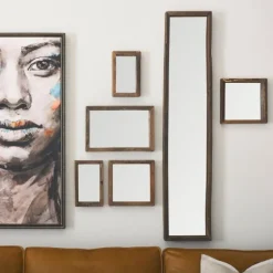 Garcelle Raw Wood Square Wall Mirror-Kirkland's Home Flash Sale
