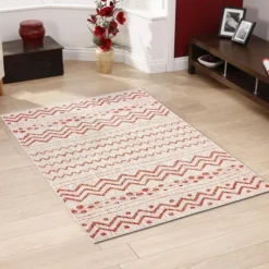 Geometric Stripe Sun Shower Outdoor Area Rug, 5X8-Kirkland's Home Clearance