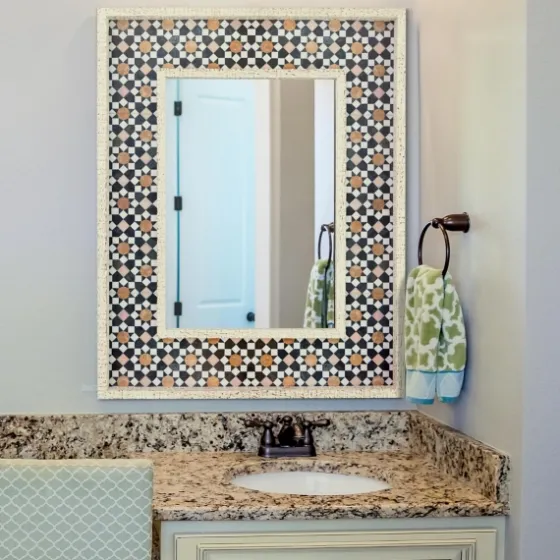 Geometric Tile Print Mirror-Kirkland's Home Flash Sale