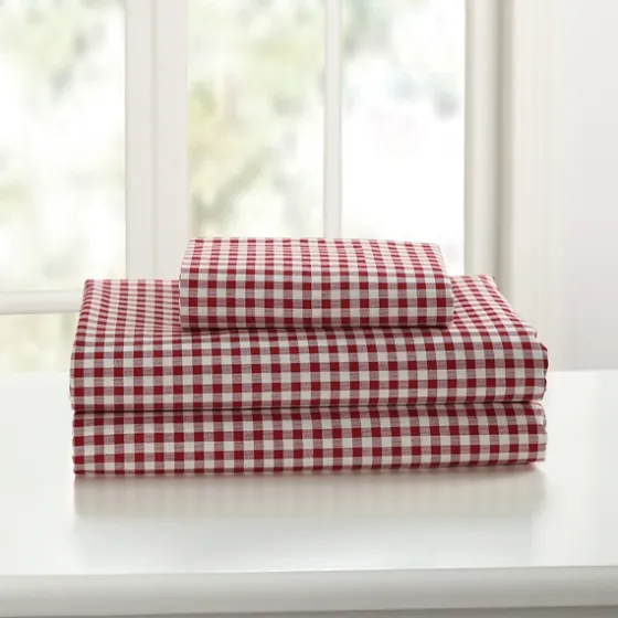 Gingham Queen 3-Pc. Sheet Set-Kirkland's Home Clearance