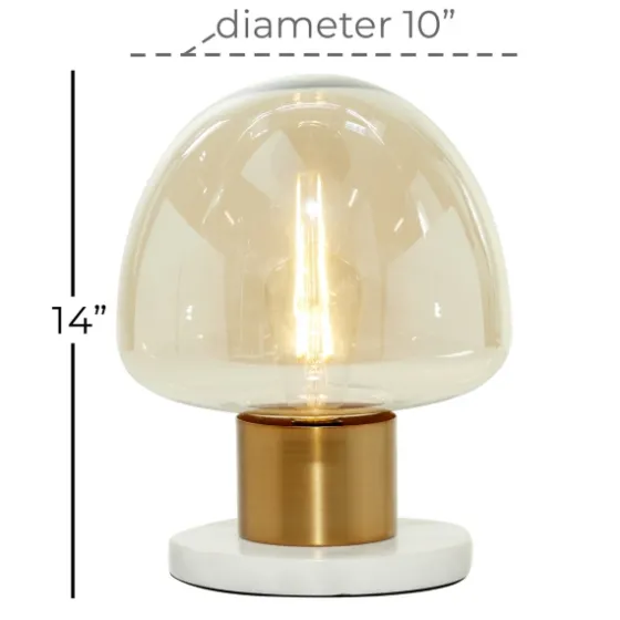 Glass Shade Gold Mushroom Table Lamp-Kirkland's Home Cheap