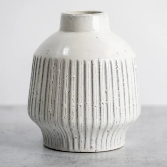 Glaze Ribbed Terracotta Vase, 12 In.-Kirkland's Home Store