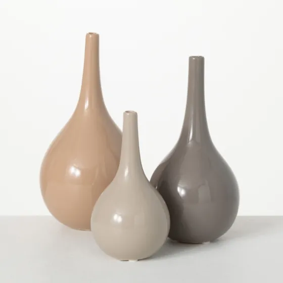 Glossy Earth Tone 3-Pc. Decorative Vase Set-Kirkland's Home New