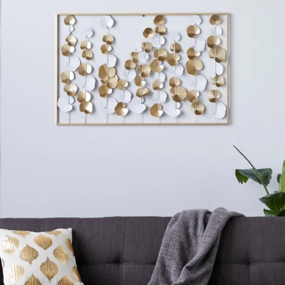 Glossy Gold Leaves Framed Wall Plaque-Kirkland's Home Fashion