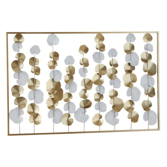 Glossy Gold Leaves Framed Wall Plaque-Kirkland's Home Fashion