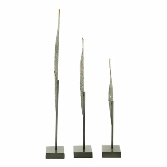 Gold And Black Metal Leaf Statues, Set Of 3-Kirkland's Home Hot