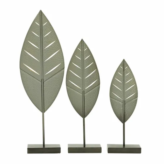 Gold And Black Metal Leaf Statues, Set Of 3-Kirkland's Home Hot
