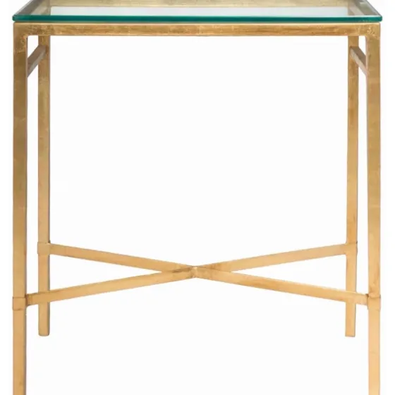 Gold Metal And Glass Side Table-Kirkland's Home Discount