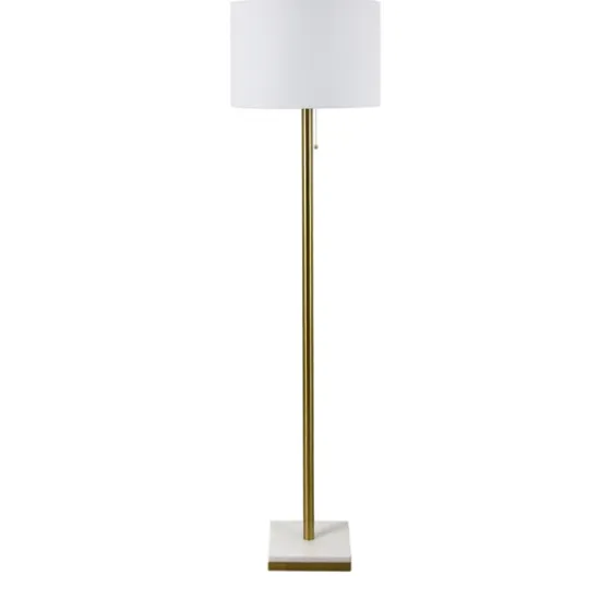 Gold Metal And Marble Base Floor Lamp-Kirkland's Home Sale
