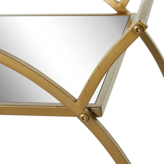 Gold Metal Circular Bar Cart-Kirkland's Home Fashion