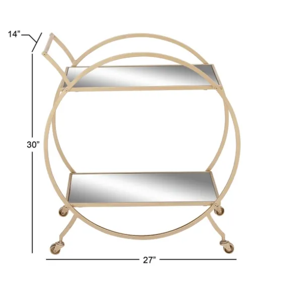 Gold Metal Circular Bar Cart-Kirkland's Home Fashion