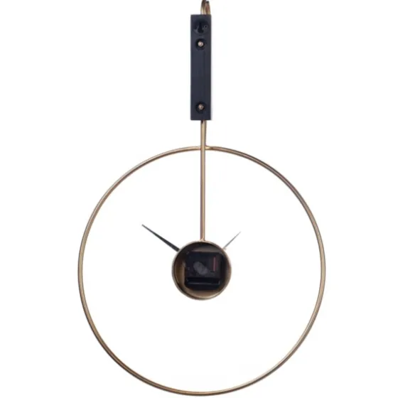 Gold Metal Open Back Clock With Wood Block-Kirkland's Home Online