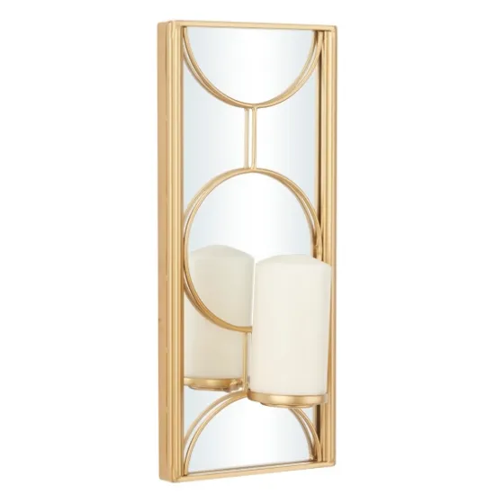 Gold Mirrored Geometric Sconce-Kirkland's Home Discount