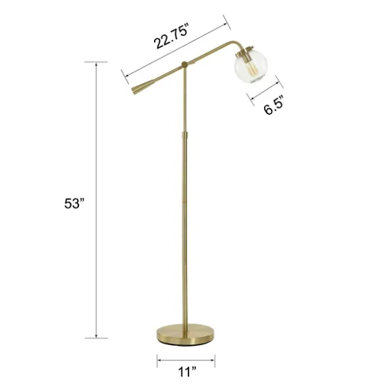 Gold Ribbed Glass Task Floor Lamp-Kirkland's Home Shop