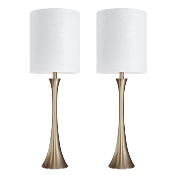 Gold Sparkle Shade Tapered Table Lamps, Set Of 2-Kirkland's Home Clearance