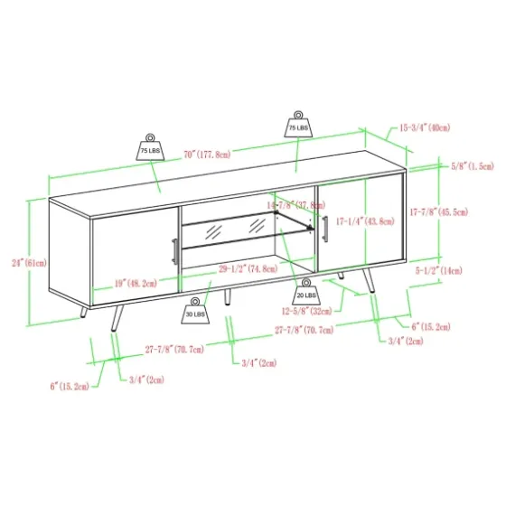 Graphite 2-Door Glass Shelf Media Cabinet-Kirkland's Home Outlet