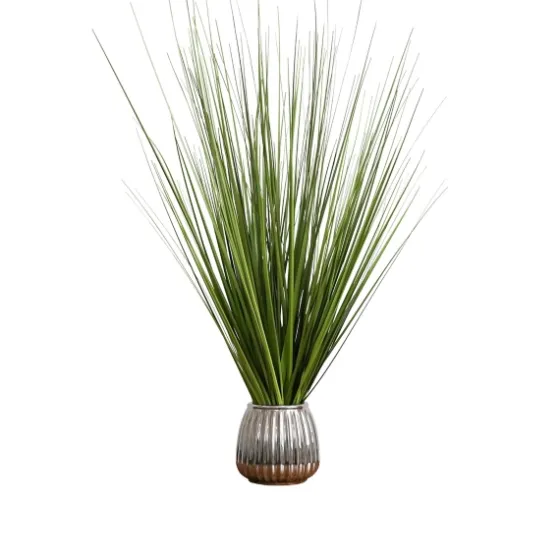 Grass Arrangement In Silver Ribbed Pot-Kirkland's Home Fashion