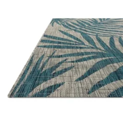 Gray And Aqua Palm Leaves Outdoor Area Rug, 7X10-Kirkland's Home Best Sale