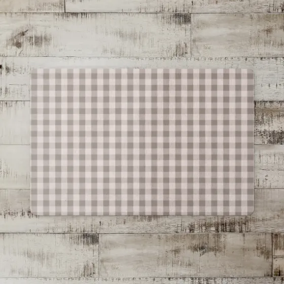Gray And Cream Plaid Kitchen Mat-Kirkland's Home Outlet