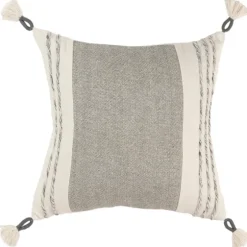 Gray And Ivory Color Block Pillow-Kirkland's Home Shop