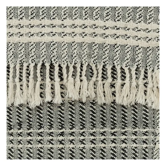 Gray And Ivory Striped Cotton Throw-Kirkland's Home Cheap