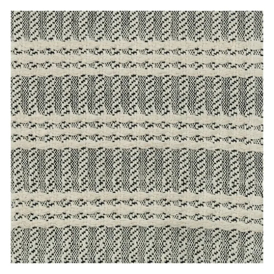 Gray And Ivory Striped Cotton Throw-Kirkland's Home Cheap
