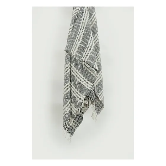 Gray And Ivory Striped Cotton Throw-Kirkland's Home Cheap