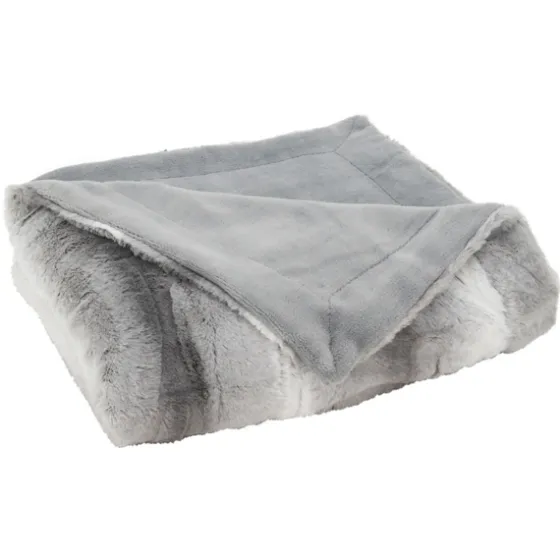 Gray And White Animal Print Faux Fur Throw-Kirkland's Home Discount