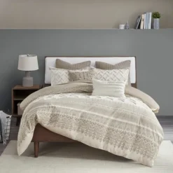 Gray And White 3-Pc. California King Duvet Set-Kirkland's Home Store
