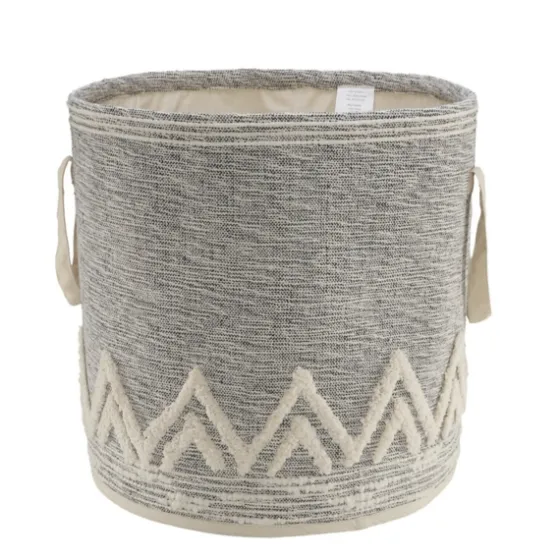 Gray And White Tuft Peaks Storage Basket-Kirkland's Home Outlet